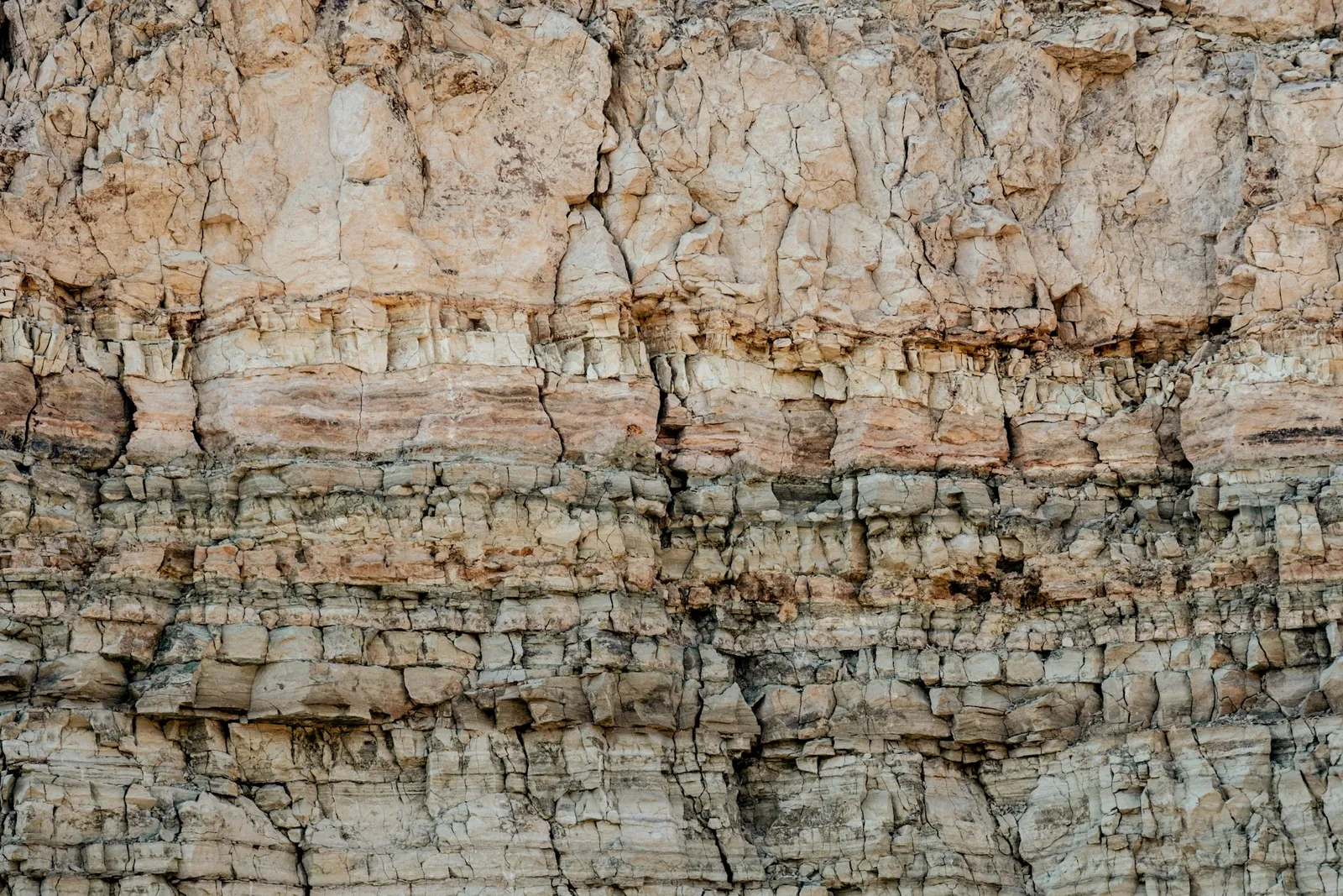 Layered geological rock strata
