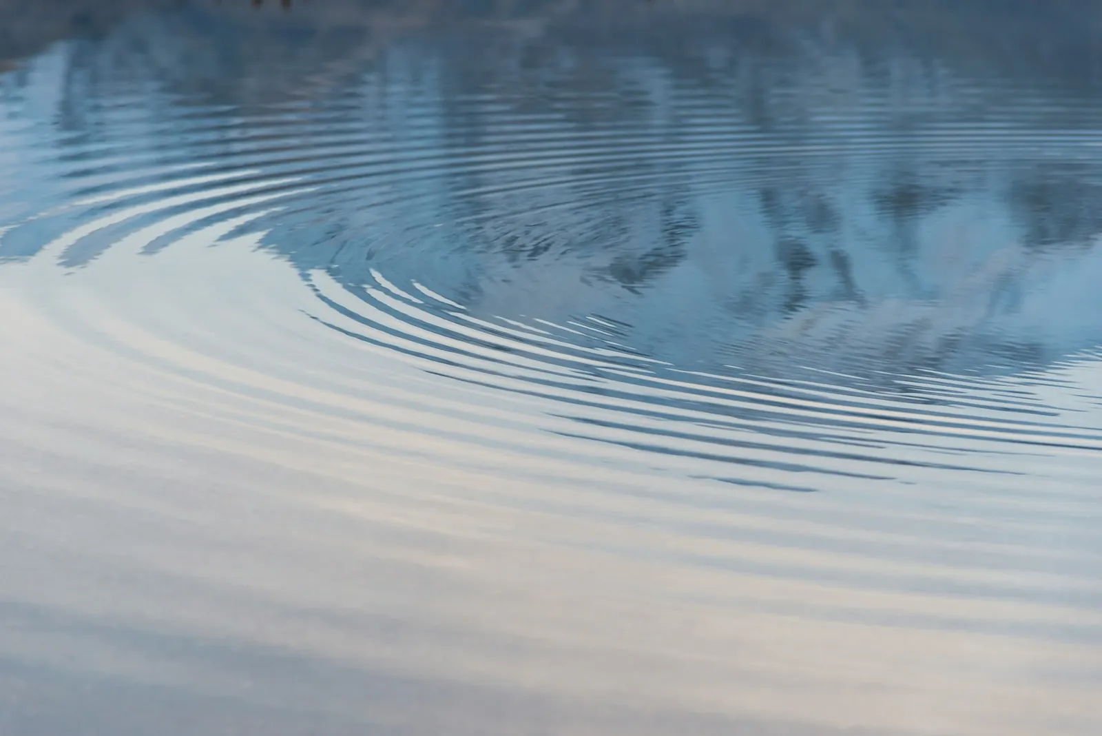 Concentric ripples spreading across water