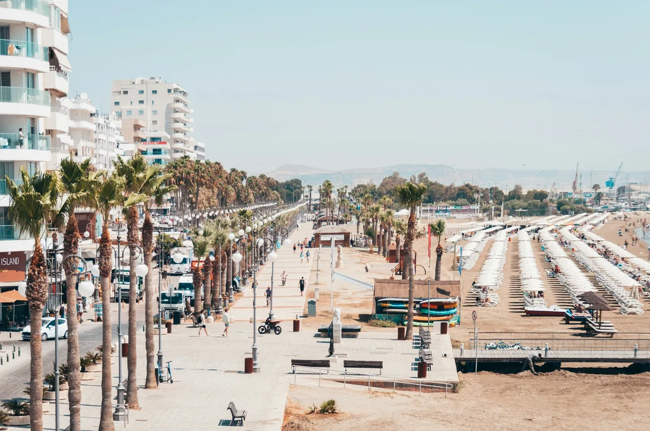 Larnaca seafront promenade, home to the island's main international airport and a growing base for relocating executives