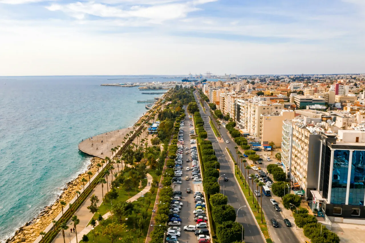 Limassol seafront skyline, the fintech, forex and shipping hub of Cyprus where most international executive hiring is concentrated