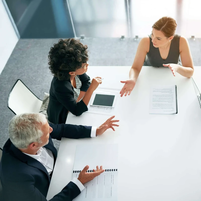 Interim manager leading a strategic meeting with a diverse team. - Professional Executive Services - Professional Executive Services
